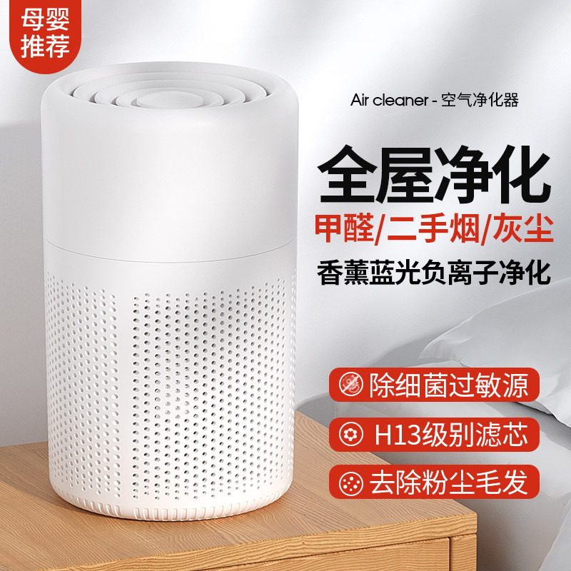 Cross-border air purifier, household formaldehyde removal, room negative ion, indoor smoke removal, pet odor small purification machine