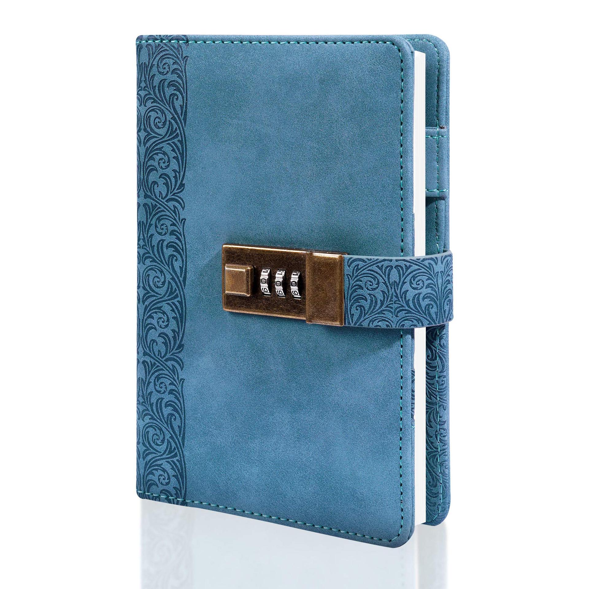 Replaceable core B6 small-sized PU leather patterned spliced loose-leaf password notebook for New Year gift portable notebook