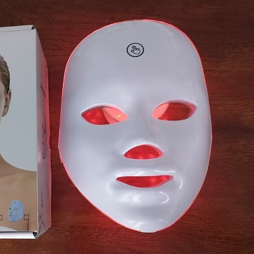 Handheld red light beauty mask device, home use LED photon skin rejuvenation device, portable rechargeable wrinkle-reducing mask
