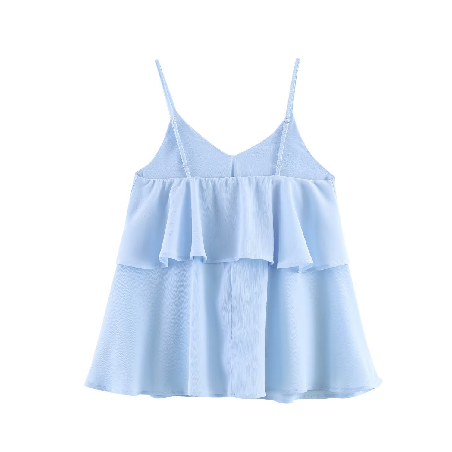 ZAZA's self-made European and American style wholesale women's clothing is fashionable, versatile, elegant and casual. It features a chiffon and lace halter top