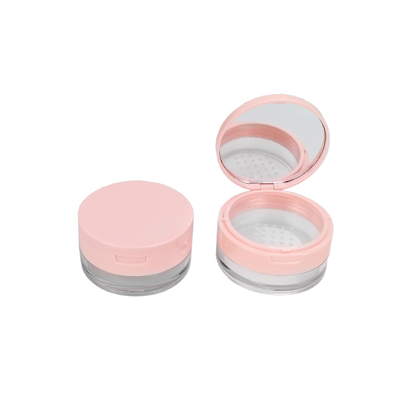 Direct sale of 20g flip-top loose powder box packaging material, plastic medium compartment for setting powder, loose powder, and cosmetic case