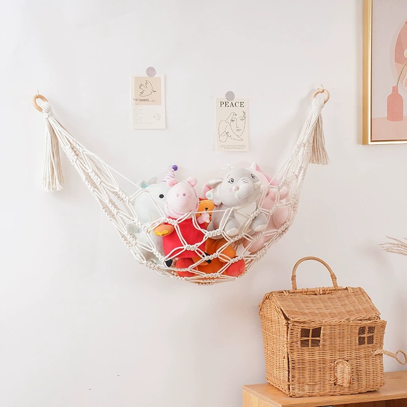 New Nordic toy mesh bag plush toy, handmade woven lace hammock, Bohemian tapestry - a hot seller across borders.