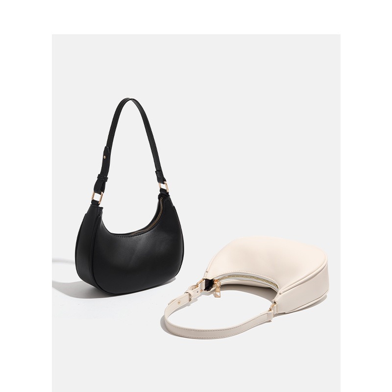 New women's bag, fashionable retro underarm bag, half-moon bag, simple women's baguette bag, crescent bag, single shoulder crossbody bag, trendy.