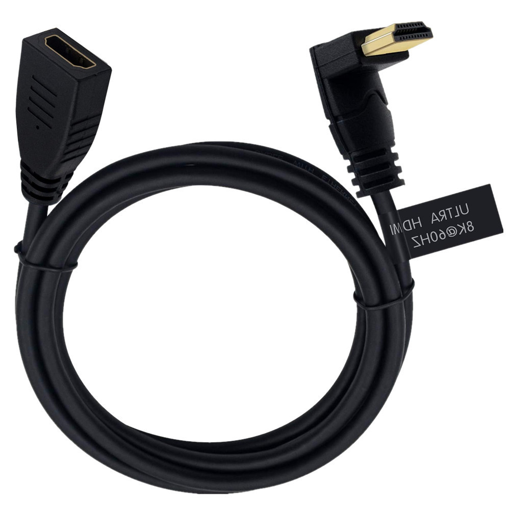 HDMI 8K/4K 120Hz/8K 60Hz/7680x4320 HD cable with 90° left and right bend.