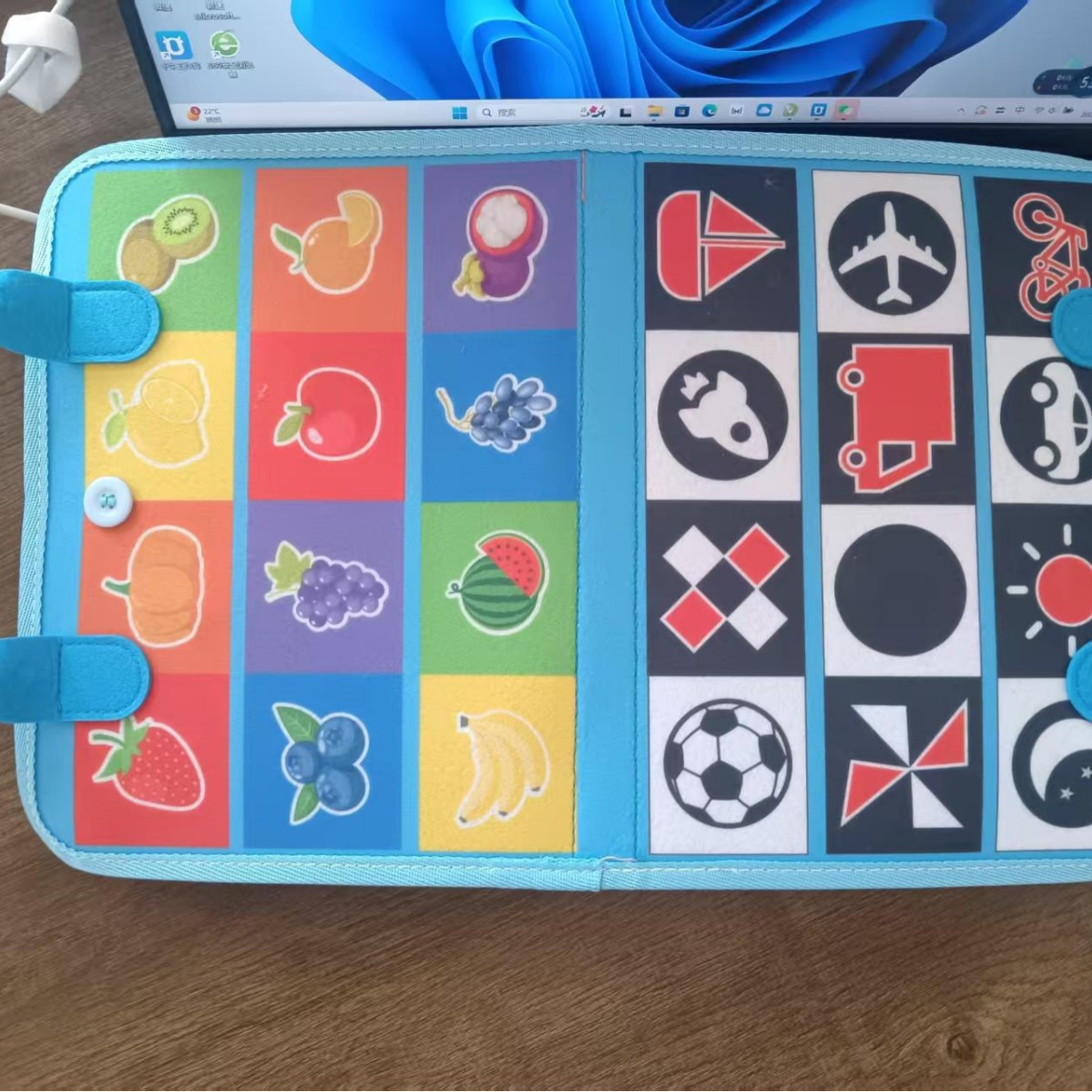 Felt educational learning board for children, early childhood education, busy board, kindergarten teaching materials, cloth book, dressing and buttoning, baby toys