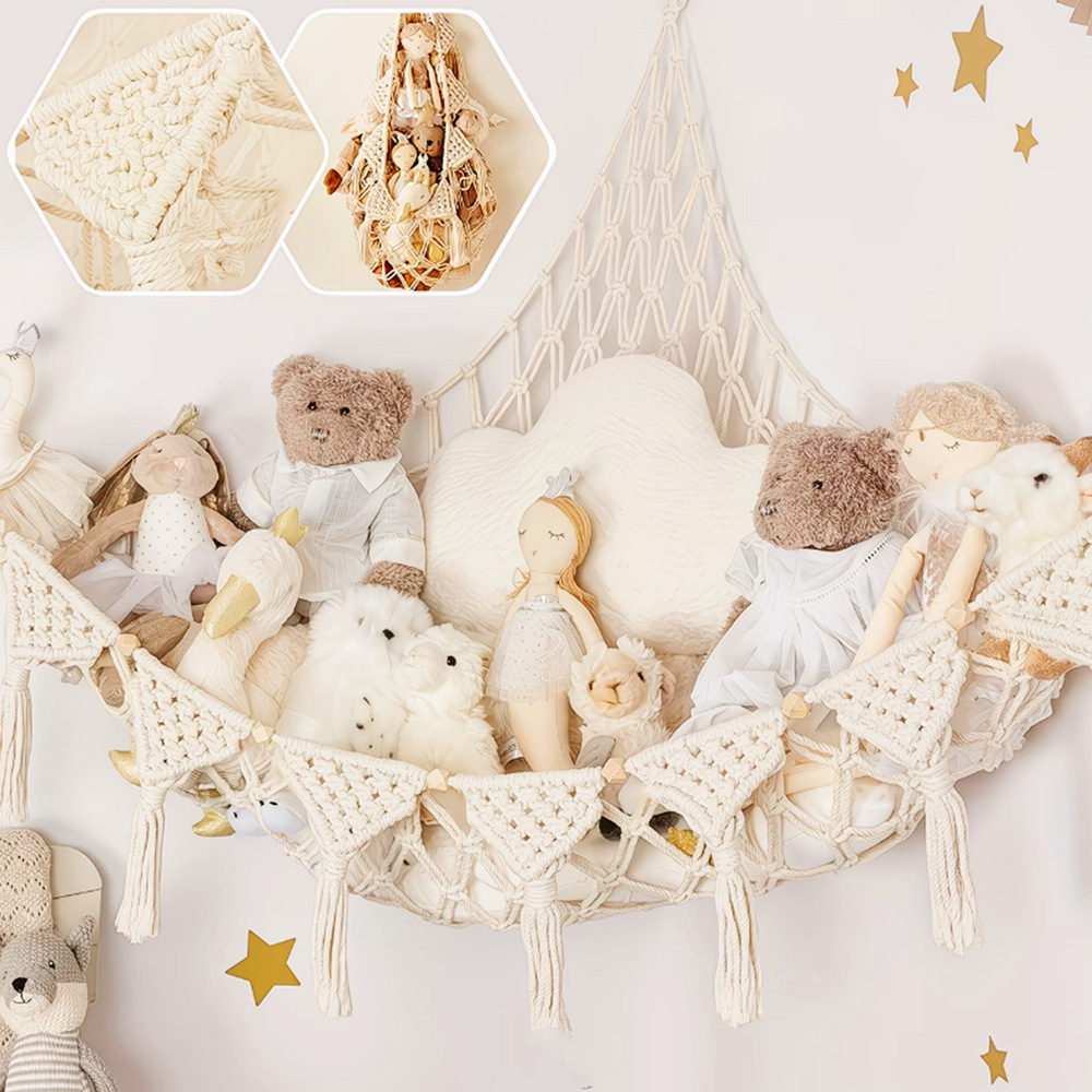 New style plush toy storage net bag for children's room, plush doll, hammock hanging bag, corner plush toy storage wholesale