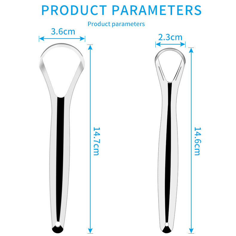 Cross-border wholesale stainless steel tongue scrapers, bare tongue coating brushes, tongue scrapers, tongue coating cleaners, oral cleaning tools