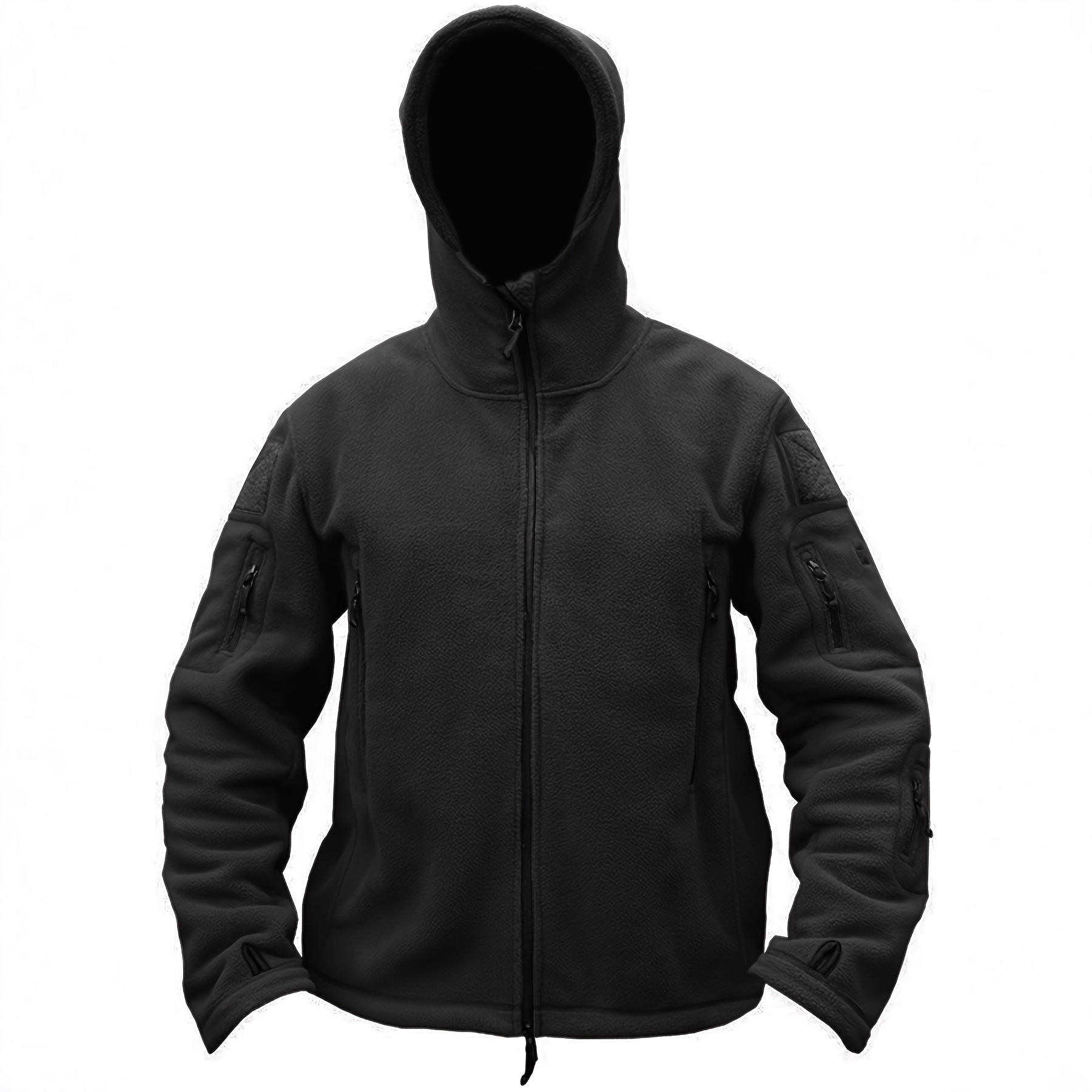 "2025 Cross-border Men's Outdoor Warm fleece hooded Jacket Solid color hooded jacket direct supply from the manufacturer.
