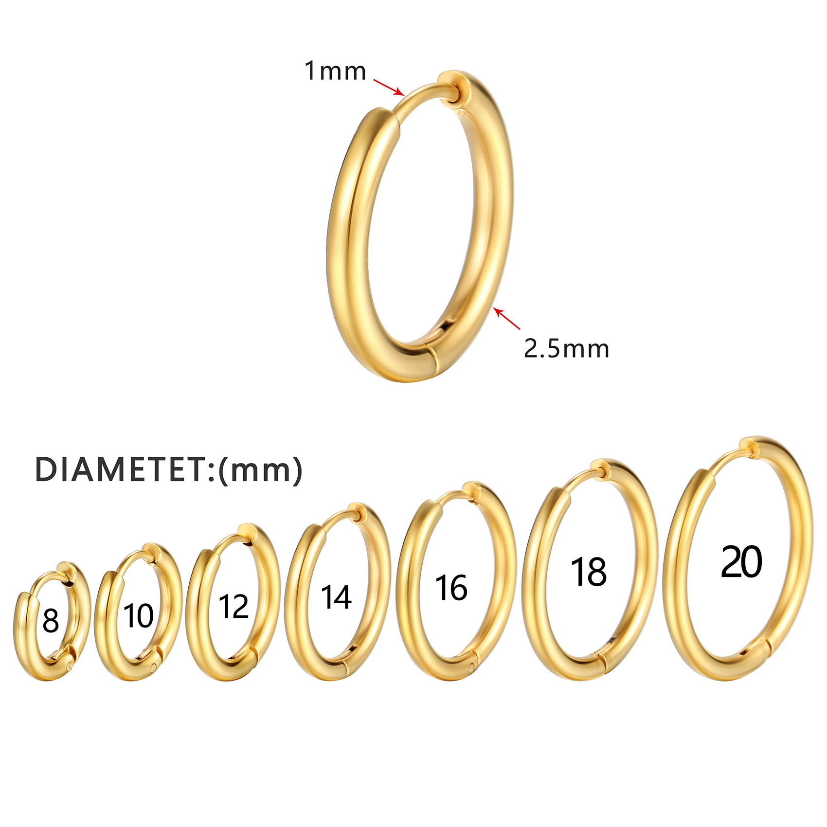2026 European and American minimalist stainless steel earrings, elegant and high-end stainless steel ear clips, trendy jewelry.