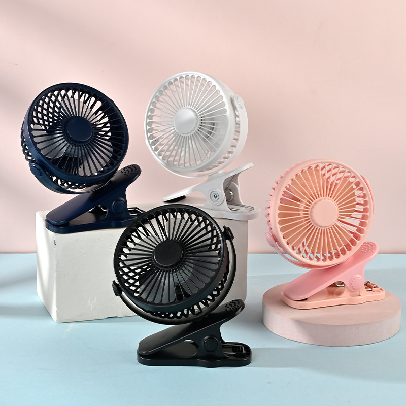 Clip-on fan, quiet and powerful, ideal for office, student, and dormitory use; rechargeable USB type, popular in cross-border e-commerce.