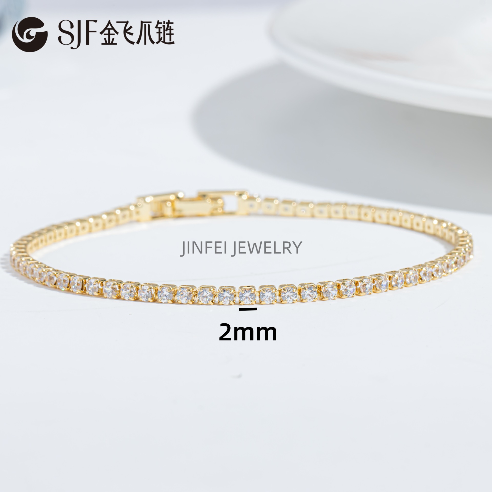 Cross-border classic, simple and light luxury style round horse eye rectangular bracelet, exquisite copper-plated real gold chain, high-end and elegant for women