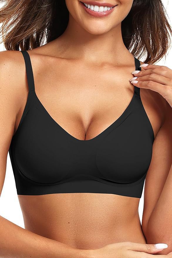 Cross-border foreign trade jelly-like seamless women's bra, European and American style plus size bra, push-up and side boob reduction, wire-free bra.
