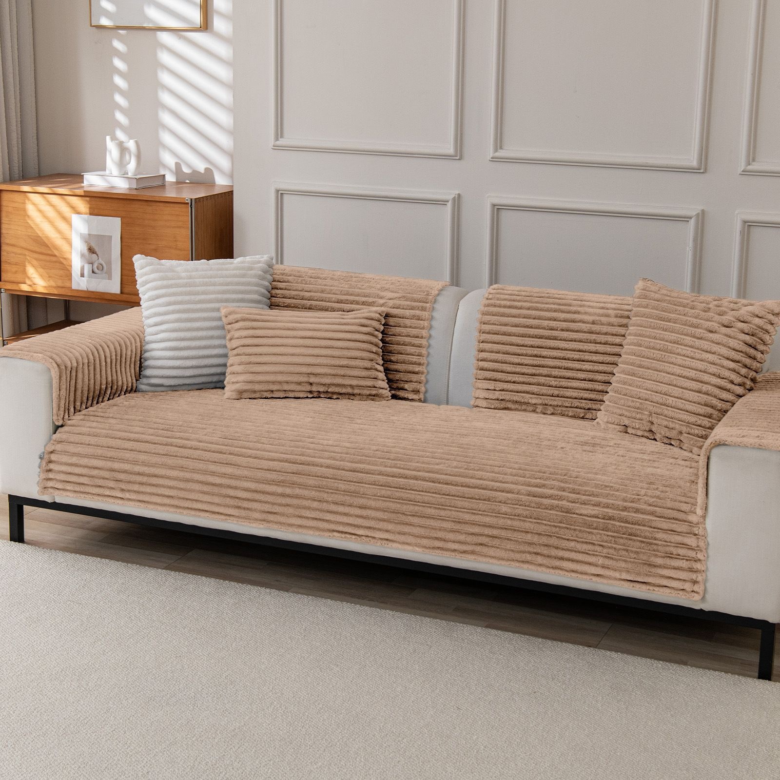 Thickened waterproof sofa cushion cover, simple and modern, non-slip sofa towel, all-season knitted seat cushion cover