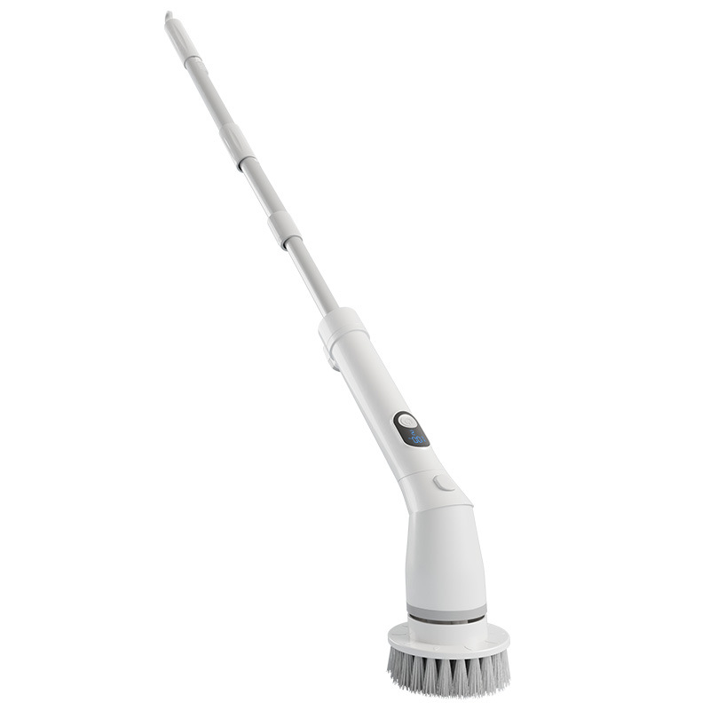 Cross-border multi-functional 10-in-1 electric fish tank brush, household waterproof LCD long handle, adjustable angle telescopic cleaning brush