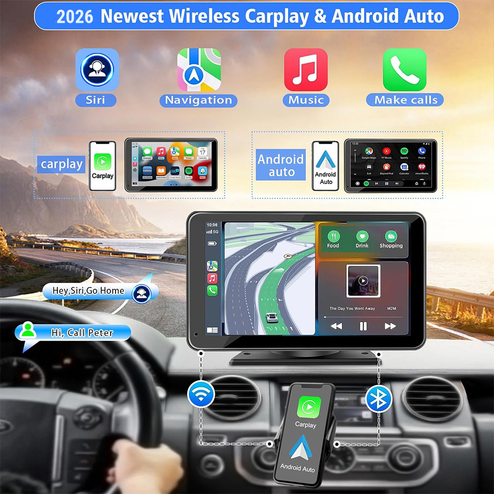 7-inch Portable PND Bluetooth Car Navigation Wireless CarPlay HD Screen Wireless CarPlay Navigation