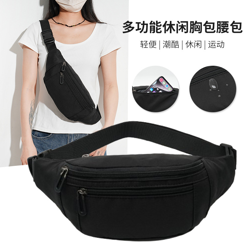 New export-style fashionable waist bag, Korean style, simple shoulder bag, crossbody bag, multi-functional Oxford cloth coin purse and mobile phone bag.