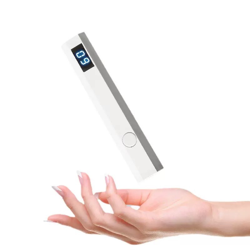 Portable single-line nail lamp, mini rechargeable portable handheld nail polish gel patch curing lamp, LCD timer lamp.