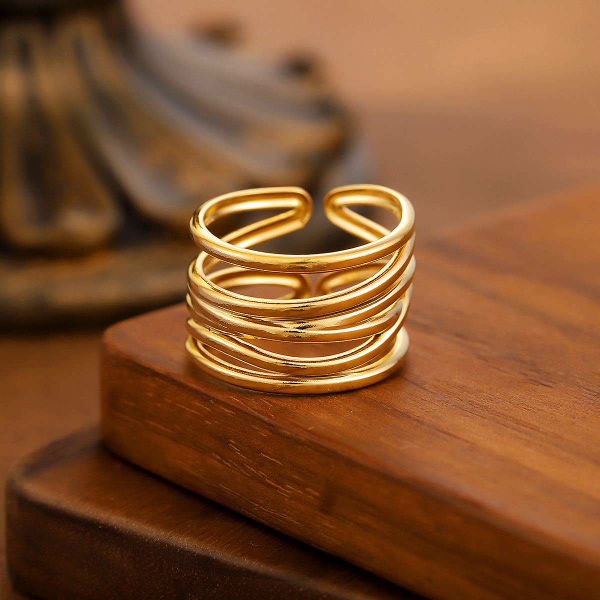 New stainless steel open ring, simple, stylish, exquisite, versatile everyday ring, irregular shape, wholesale.