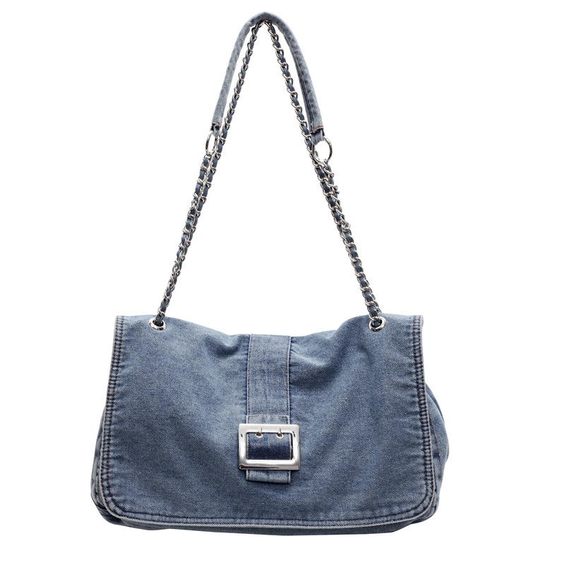 Denim Fashion Commuter Large Bag for Women, 2025 New Style, Large Capacity, Underarm Bag, Spring Versatile Chain Crossbody Bag