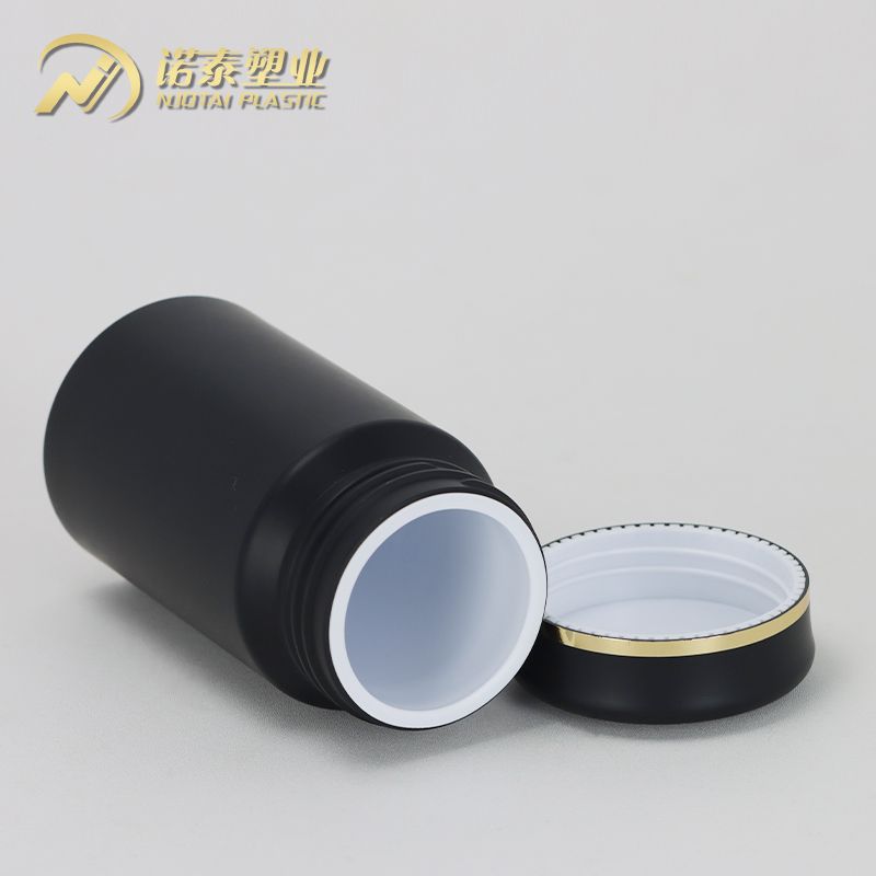 100ml black gold AKG health product bottle, acrylic food-grade 60-capsule bottle, packaging bottle for Ganoderma lucidum and wolfberry