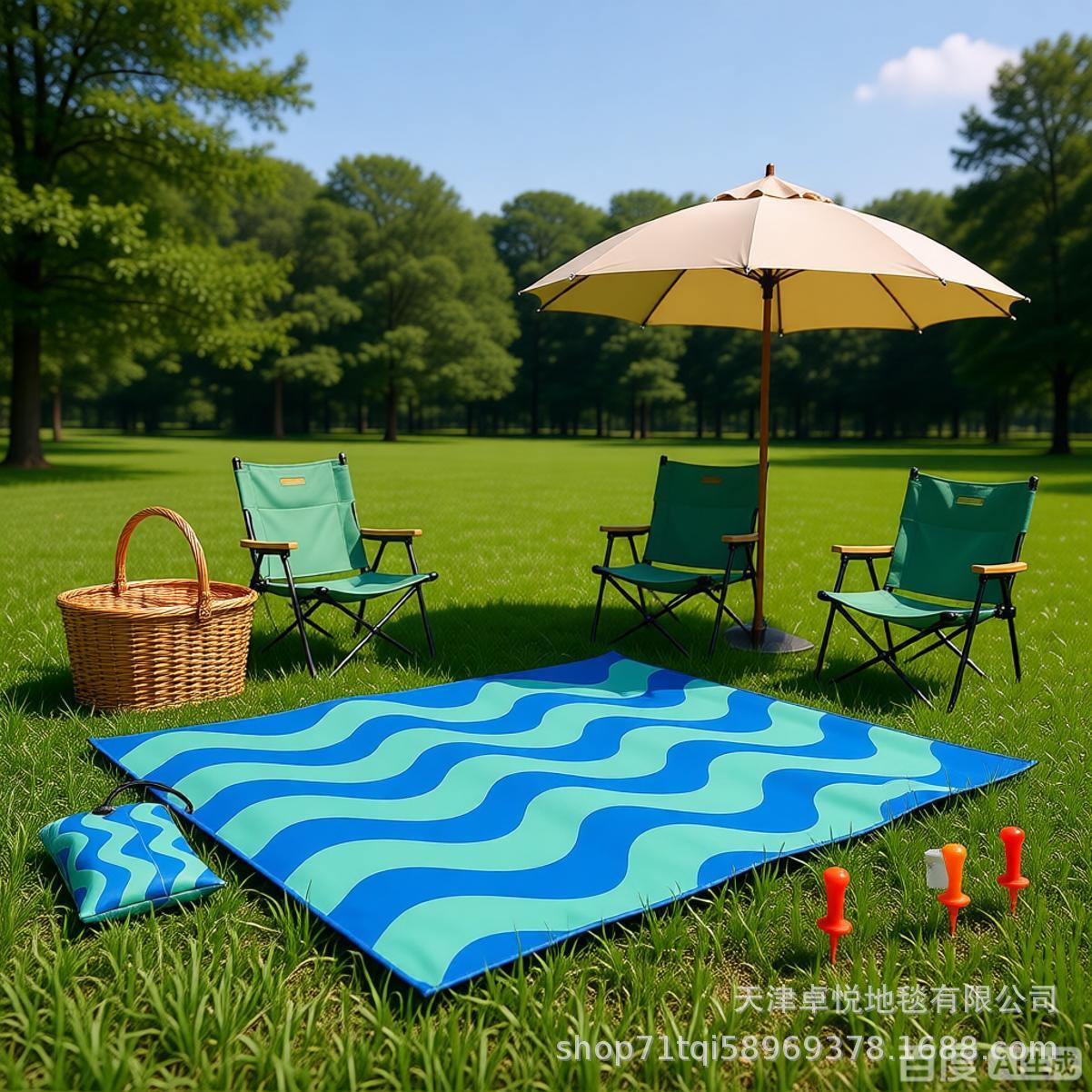 New Spring Outing Camping Rug Crystal Velvet Parent-Child Picnic Mat Dirt-resistant and Easy-to-clean Ground Mat Tent Campsite Decoration Blanket