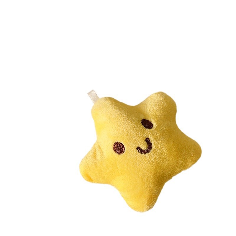 Cute plush squeaky star dolls, small gift pendants, plush keychains, girls' bag accessories wholesale