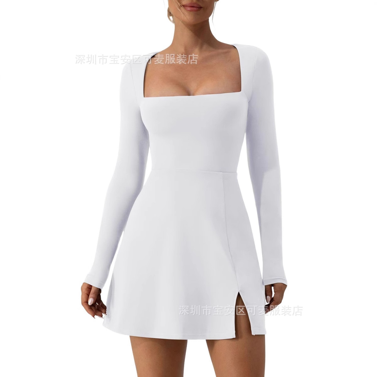 2023 Amazon AliExpress Wish Independent Website eBay Cross-border Women's Square Neck Multi-color Dress