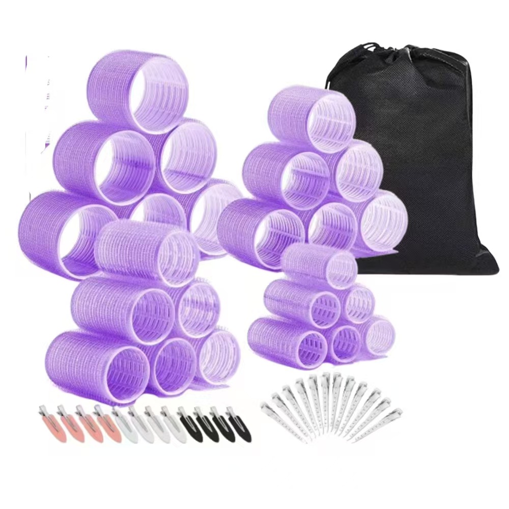 Hair curling iron in stock, European and American style, large hair curling iron set, no heating required, self-adhesive hair curling iron for bangs.