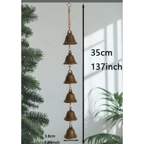 Handmade Metal Wind Chimes for Outdoor Use - Classic Rustic Iron Bells with Decorative Chain, Creative Bell Pendant