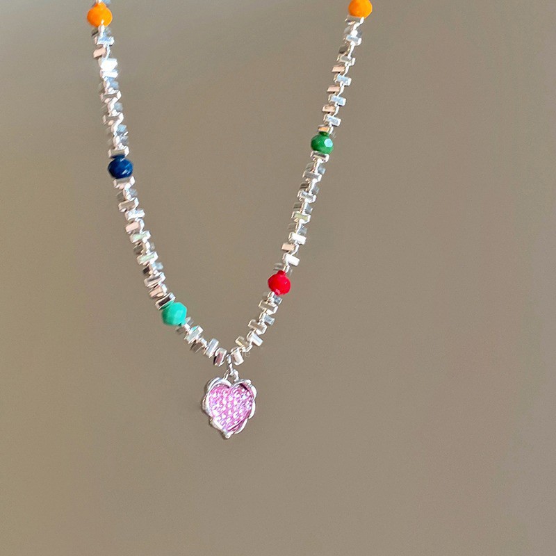 Dopamine-enhanced colorful star necklace for women, cute, sweet, and cool, Y2K style, layered clavicle chain, understated luxury, niche choker necklace.