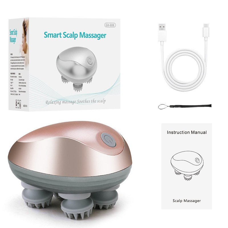 Smart head massager, neck massager, shoulder and neck decompression device, rechargeable electric scalp massager for pets and cats.