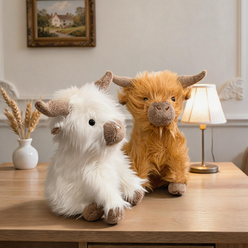 New cross-border Highland Cow Plush highland cow Scottish highland cow doll long fur doll