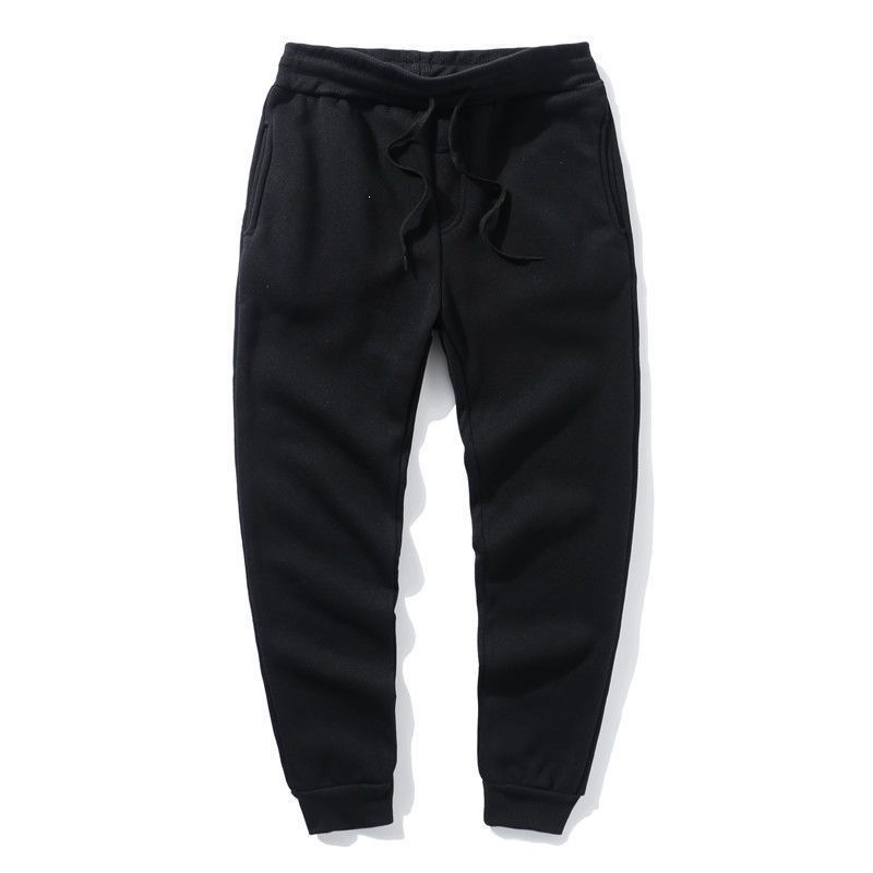 Cross-border autumn and winter men's and women's trendy casual sportswear sweatpants with fleece and thickening, fashionable and warm tapered long pants