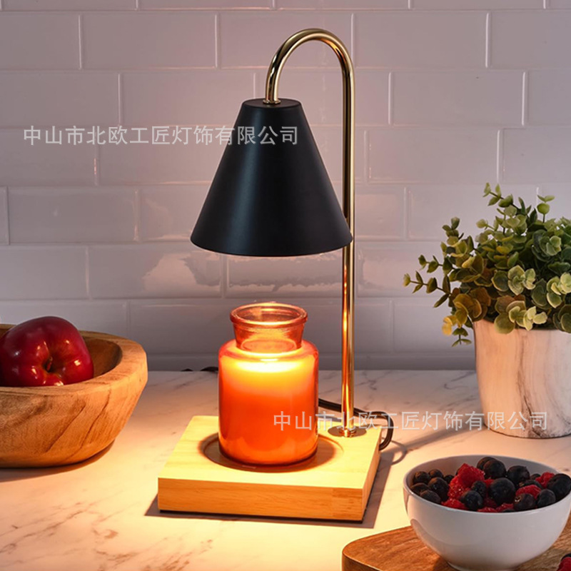 Cross-border aromatherapy bottle candle lamp bedroom bedside gift table lamp with timer and dimming, wooden flameless aromatherapy table lamp