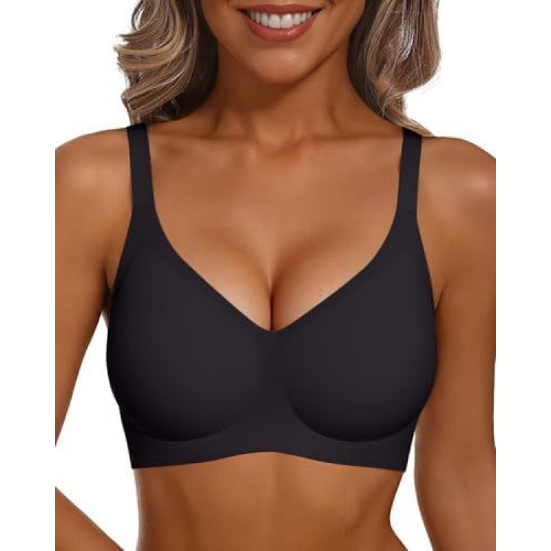European and American cross-border women's comfortable wire-free bra, wire-free push-up bra, seamless support, full coverage, racerback