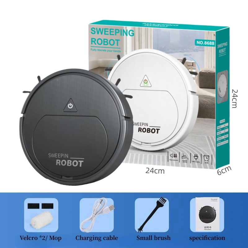 Cross-border e-commerce sweeping robot, smart automatic appliance, household small mini rechargeable cleaning machine, wholesale available.