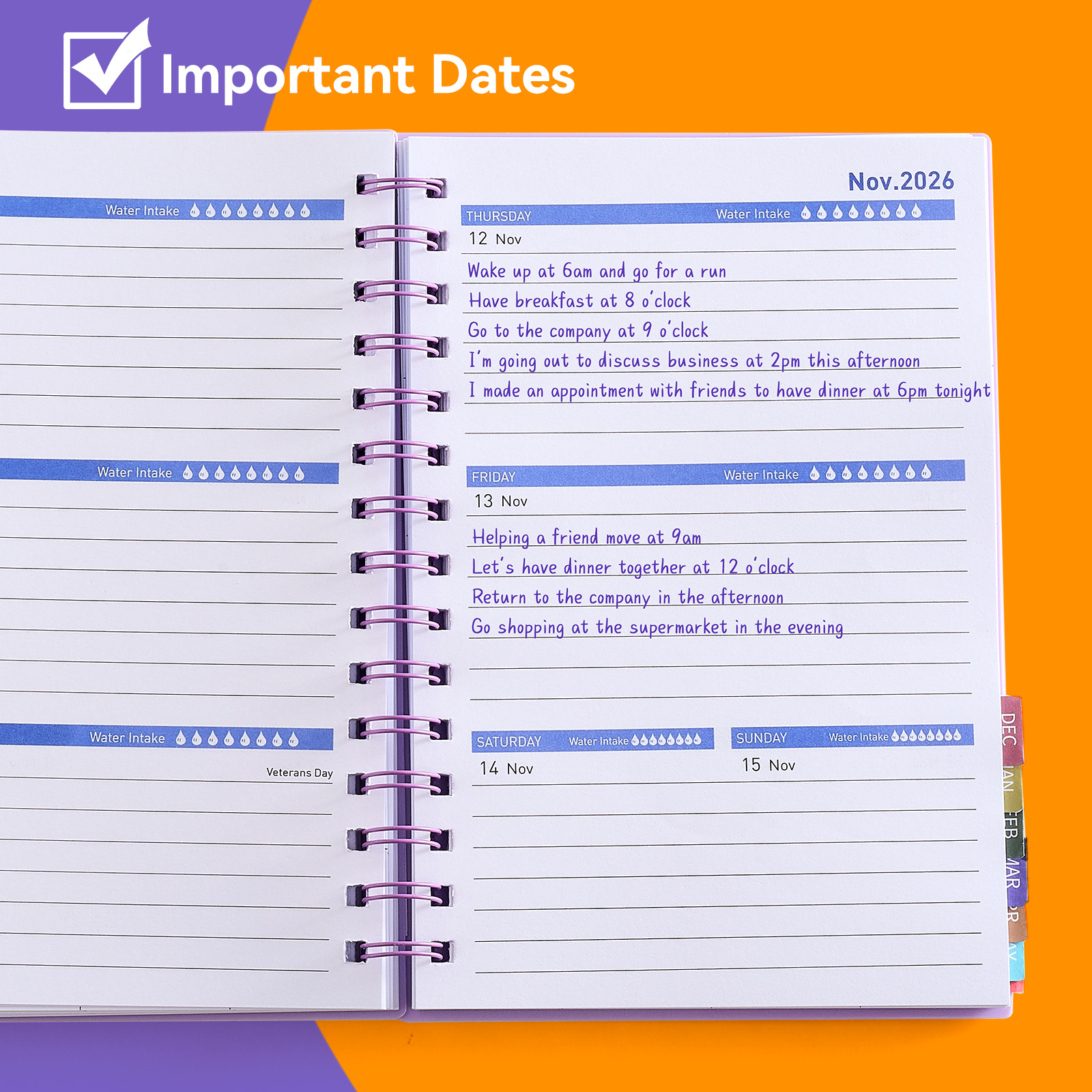 Amazon Planner/Planner 2026-27, All English, PP Cover, 18-Month Side-Flip Spiral Notebook