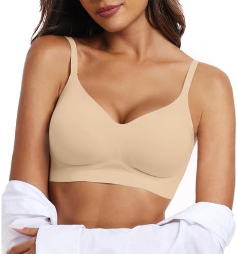 OEAK Women's Wire-Free Bra Comfortable Gathered Bra Wire-Fre