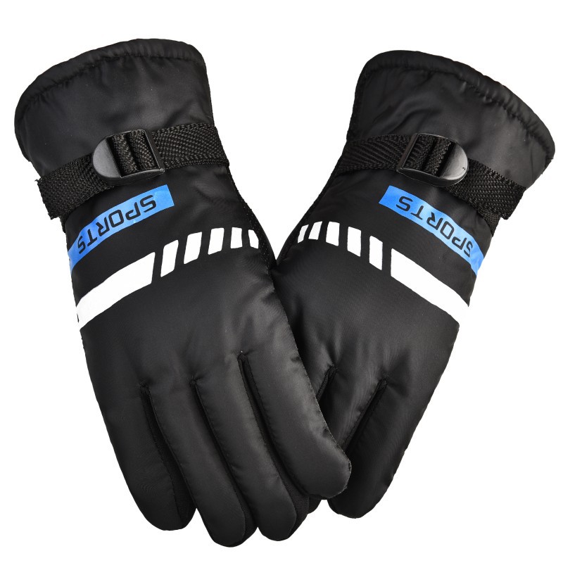 Men's winter warm gloves, electric bike and motorcycle riding gloves, fleece and thickened outdoor sports and skiing gloves