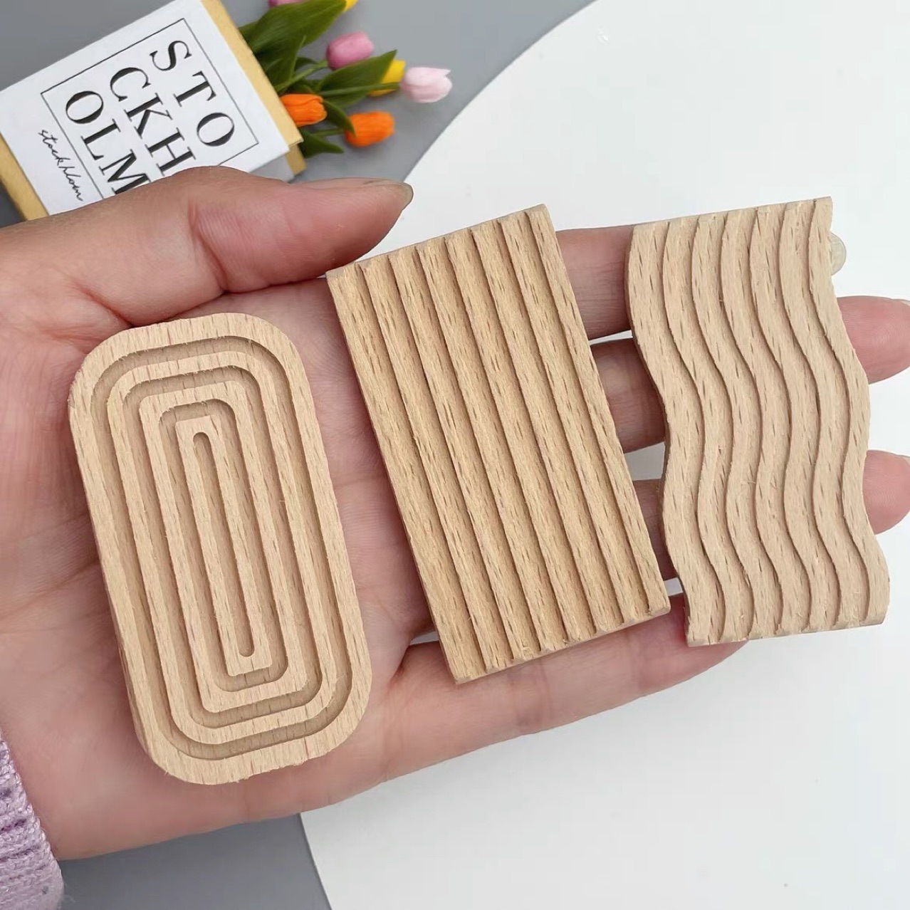 6-point miniature food toy wooden tray, dinner plate, bread board, BJD dollhouse, doll accessories model
