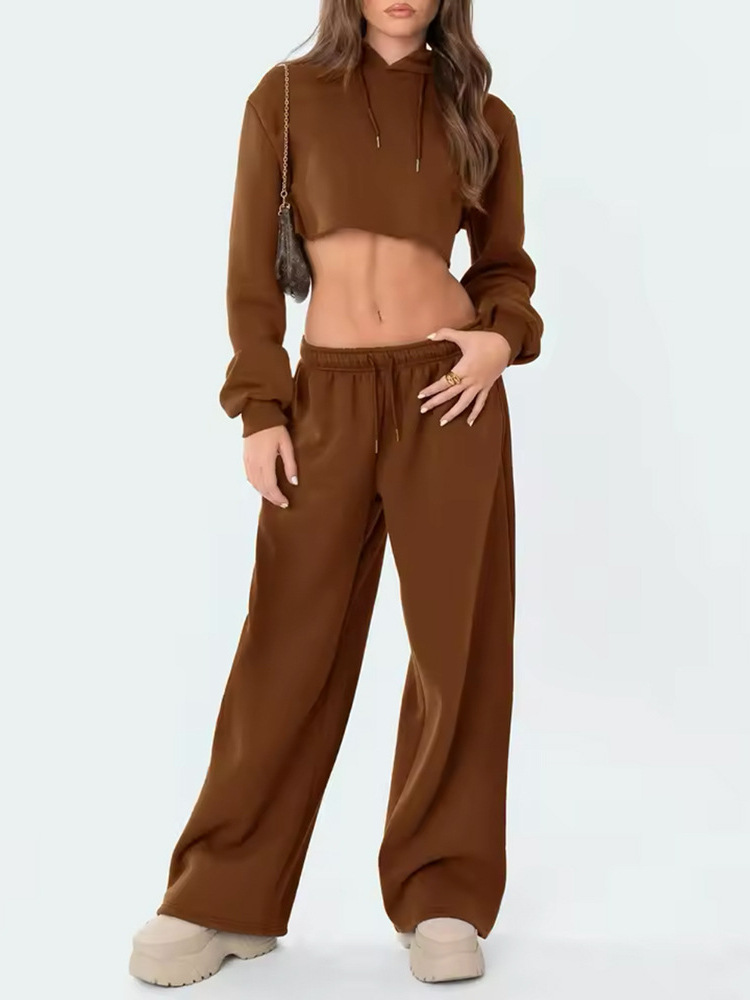 Women's casual pants for cross-border trade, new autumn 2024 style, sporty sweatpants, loose fit, trendy, versatile straight leg trousers.