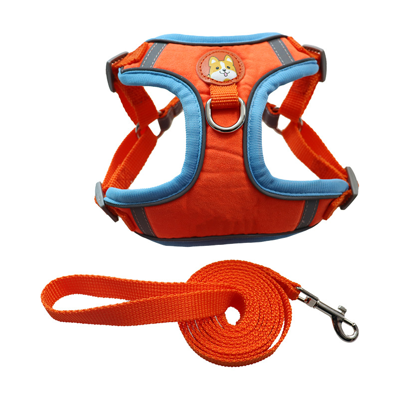 New pet chest and shoulder straps, deerskin fleece straps, reflective and breathable ropes, pet leashes. Wholesale from the manufacturer. Large quantities offer better prices