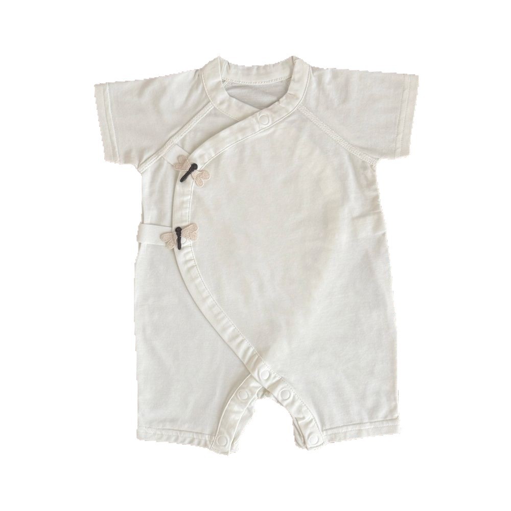 Baby short-sleeved romper summer wear, newborn summer thin style, baby A-grade cotton romper, stylish outerwear for full moon celebration.
