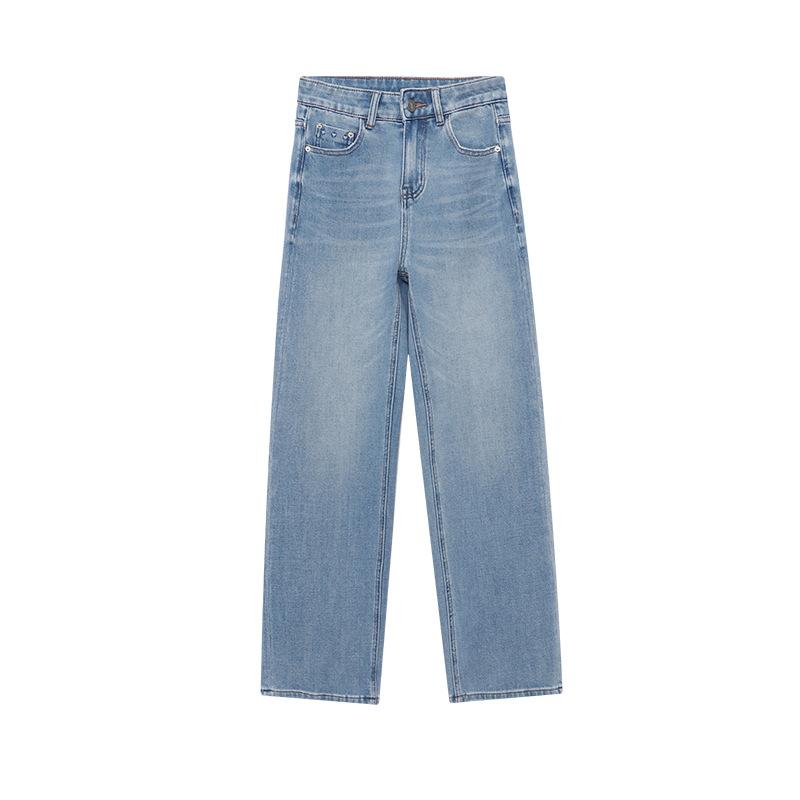 3th Morning Stylish and stylish Korean retro high-waisted loose straight-leg jeans ZY4028