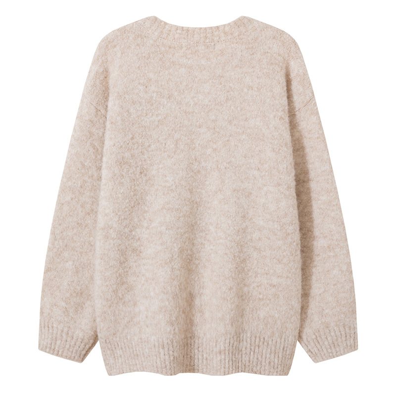 Men's clothing style American laid-back sweater, women's autumn outfit, dog jacquard round-neck knitted sweater, loose and casual top