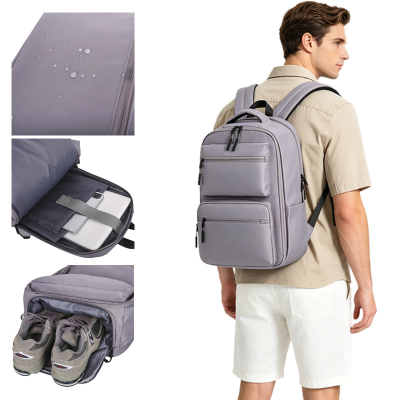 Outdoor sports backpack with independent shoe compartment, unisex shoulder bag, casual travel bag, laptop bag, school bag