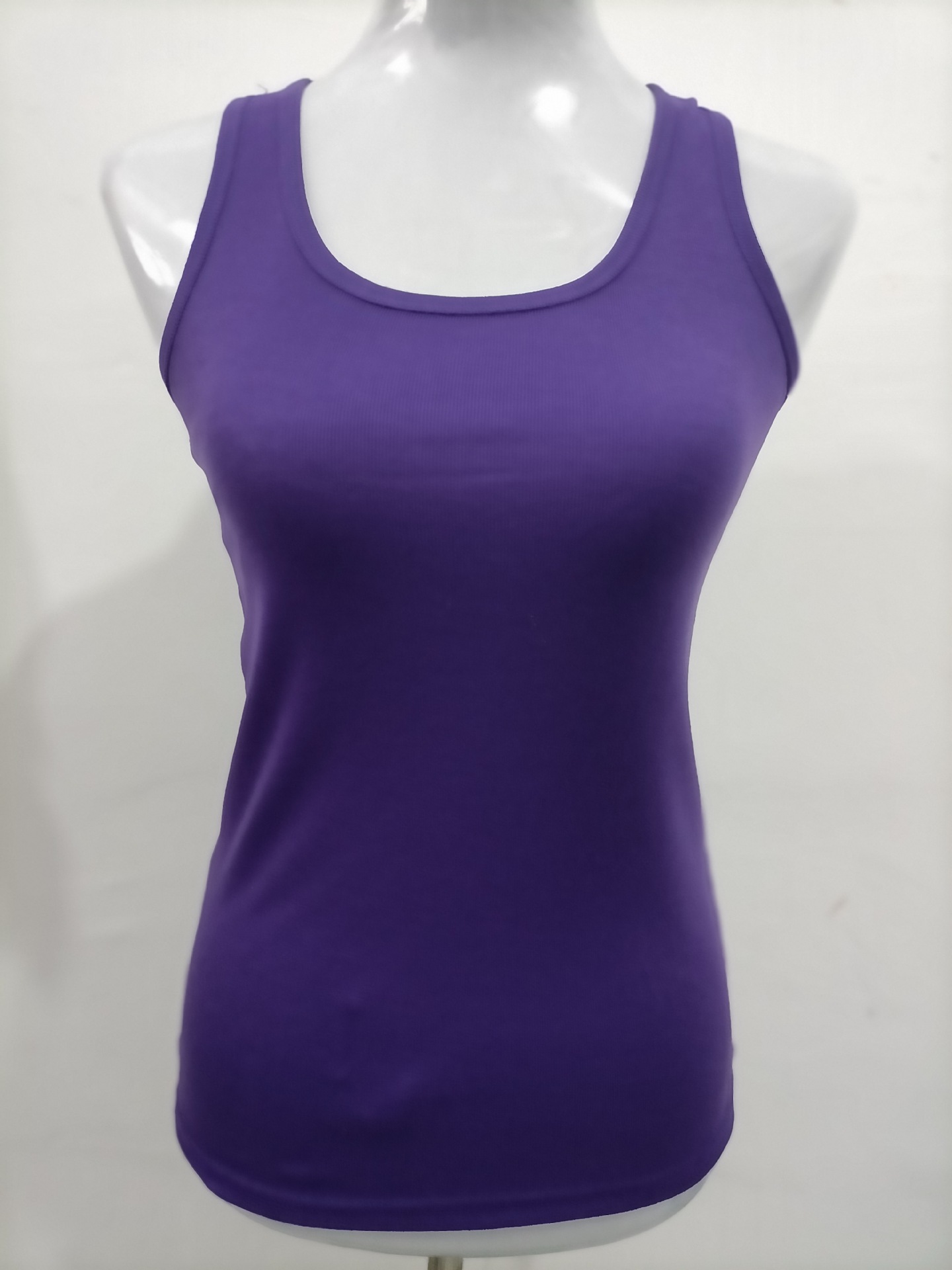 Summer New Arrival Slim Fit Pink Artistic Racerback Tank Top Casual Round Neck Solid Color Ribbed Camisole Factory Wholesale