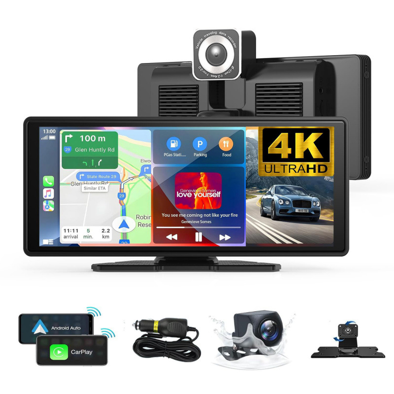Cross-border dashcam, 10.26-inch in-car CarPlay Bluetooth screen mirroring, 4K high-definition dual recording, center console Android.