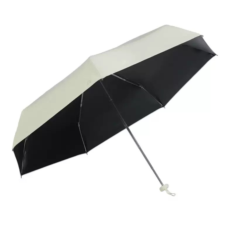 Paradise Umbrella 50% fold ultra-lightweight and compact pocket umbrella 53077E solid color black vinyl UV protection dual-use umbrella for both sun and rain
