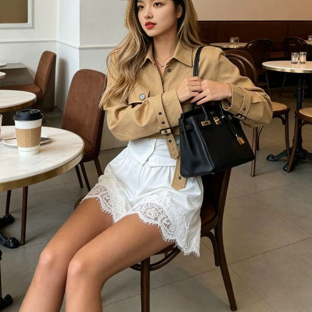 Amazon's new European and American style satin lace trim shorts are loose, comfortable, stylish, and elegant.
